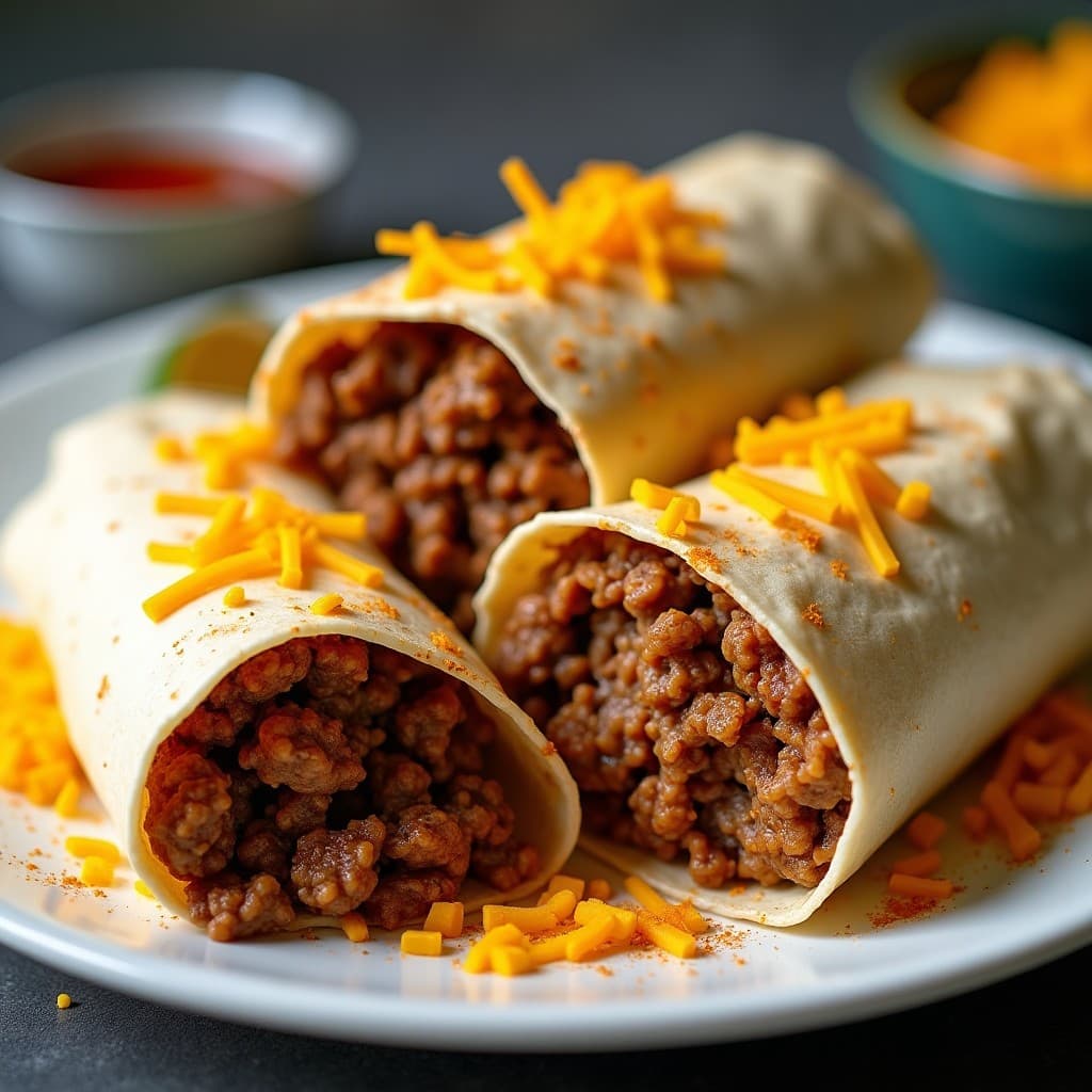 Tex-Mex Beef Burger Burrito Wraps